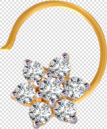 18kt Yellow Gold And Diamond Nose Pin For Women   Pc Chandra Diamond Nose Pin Price  HD Png DownloadTransparent PNG