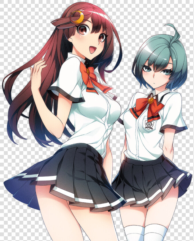  anime  cute  girl  couple  school  uniform   Cute Anime Girl Couples  HD Png DownloadTransparent PNG