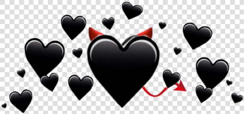  hearts  sticker  devil  black  blackheart  herz  herzen   Black Heart Crown Png  Transparent PngTransparent PNG