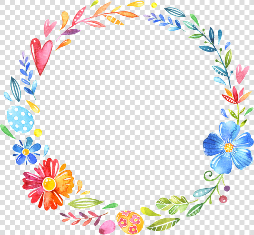 Fresh Blue Flowers Hand Drawn Garland Decorative Elements   Unicorn Border Clipart Free  HD Png DownloadTransparent PNG