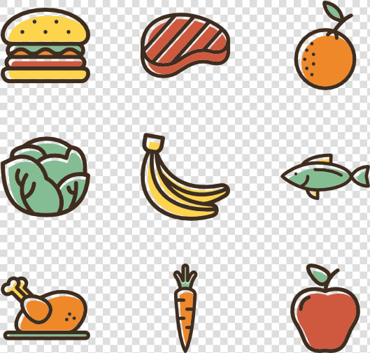 Linear Color Food Set   Healthy Food Icon Vector  HD Png DownloadTransparent PNG