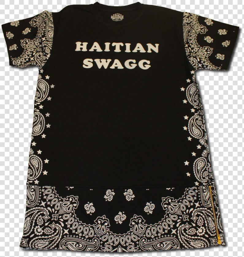 Image Of Haitian Swagg Black Bandana Print Extended   Motif  HD Png DownloadTransparent PNG