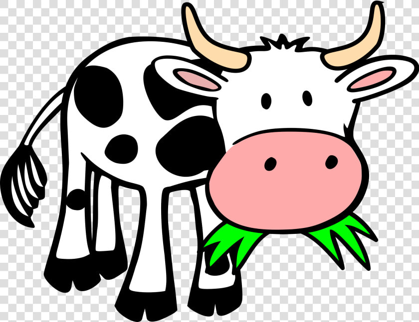 Cartoon Cow Eating Grass  HD Png DownloadTransparent PNG