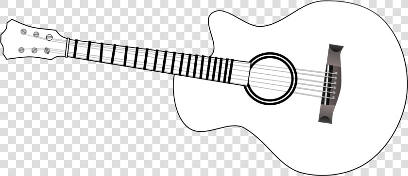 Guitar Outline Clip Art Black And White   Acoustic Guitar  HD Png DownloadTransparent PNG