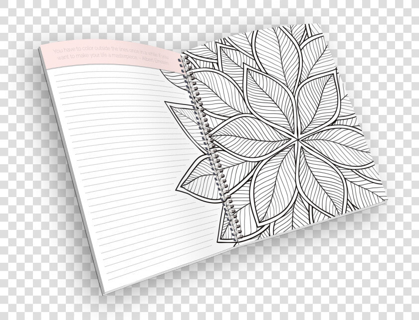 Leaf Outline Png Open Spiral Bound Coloring Journal   Paper  Transparent PngTransparent PNG