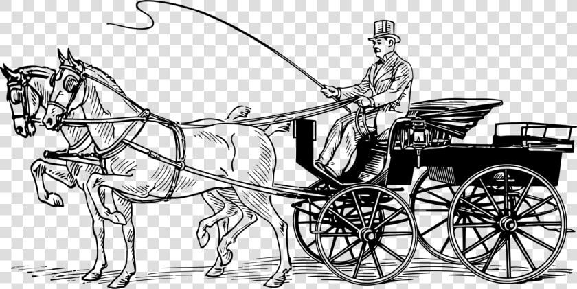 Wagon Vector Horse Buggy   Horse Car Clipart Black And White  HD Png DownloadTransparent PNG