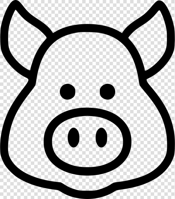 Pig   Pig Head Clipart Black And White  HD Png DownloadTransparent PNG