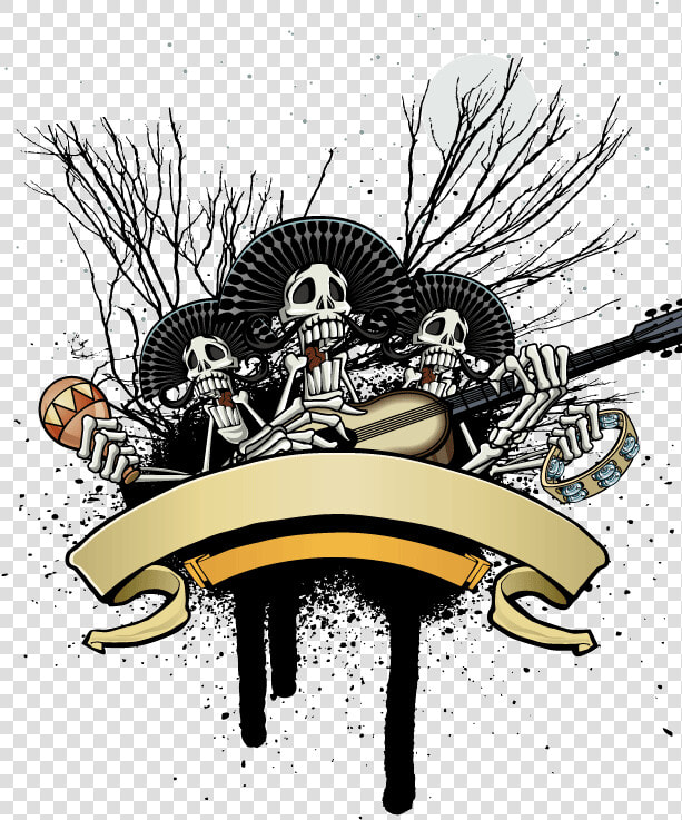 Guitar Material Vector Halloween Skull Free Transparent   Calaveras Png Halloween  Png DownloadTransparent PNG