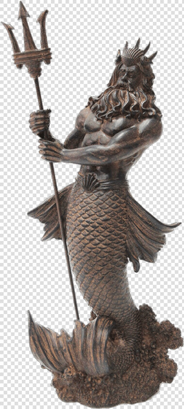 Antiqued Poseidon Statue   Poseidon Statue  HD Png DownloadTransparent PNG