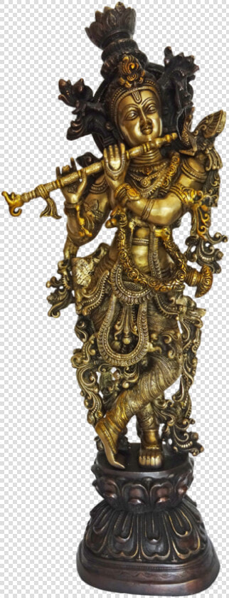 Antique Attractive Krishna With Flute Brass Statue   Krishna  HD Png DownloadTransparent PNG