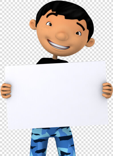 Cool Boy Holding A Blank Board  Sign Or Banner   Boy Holding Board Png  Transparent PngTransparent PNG