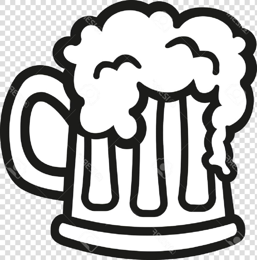 Beer Top Glass Clip Art Black And White Cdr Free Vector   Beer Black And White  HD Png DownloadTransparent PNG