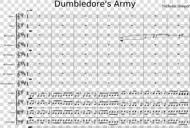 Dumbledore S Army Sheet Music Composed By Nicholas   Dumbledore  39 s Army Clarinet Sheet Music  HD Png DownloadTransparent PNG