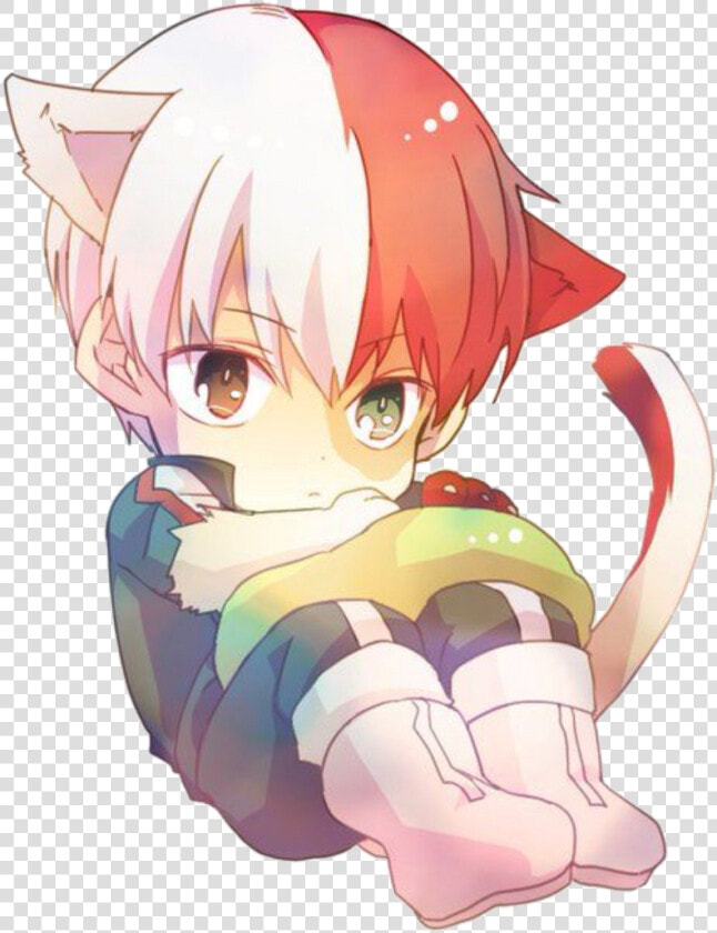 Shoto Todoroki Neko Art   Png Download   Todoroki Chibi Png  Transparent PngTransparent PNG