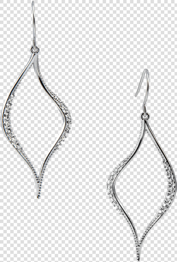 14k White Gold And Diamond Open Shape Earrings   Earrings  HD Png DownloadTransparent PNG