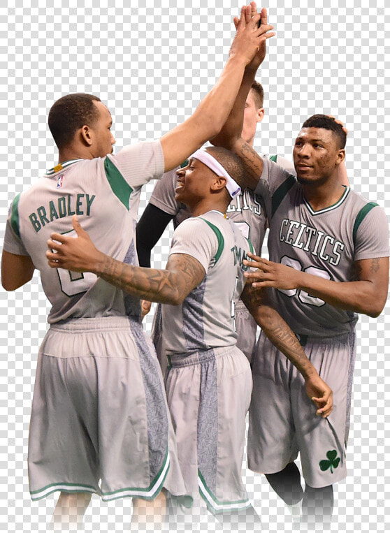 Isaiah Thomas With The Boston Celtics   Isaiah Thomas Celtics Team  HD Png DownloadTransparent PNG