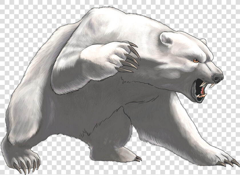 Angry White Bear Png Clipart   Angry Polar Bear Cartoon  Transparent PngTransparent PNG