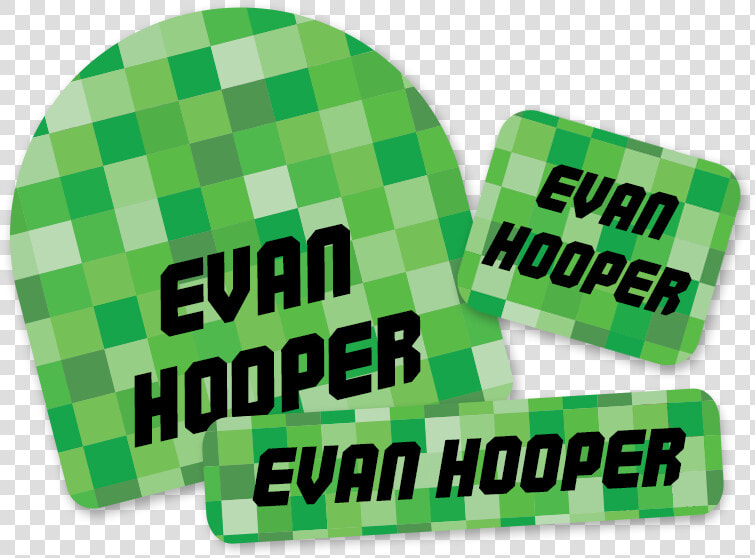 Minecraft Inspired Green Pixels School Labels   Illustration  HD Png DownloadTransparent PNG