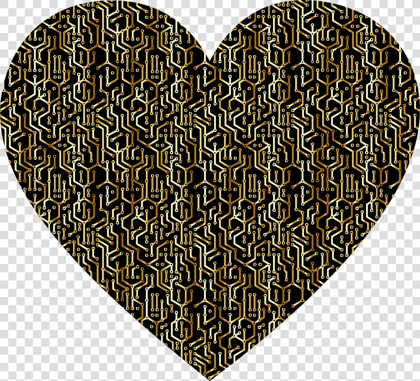 Gold Electronic Heart Clip Arts   Heart  HD Png DownloadTransparent PNG