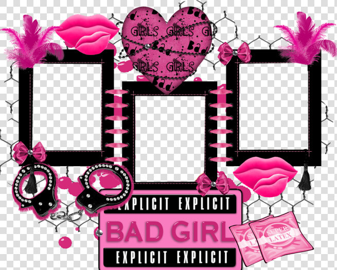 Pink Bad Girl Frame   Girl Photo Frame Png  Transparent PngTransparent PNG