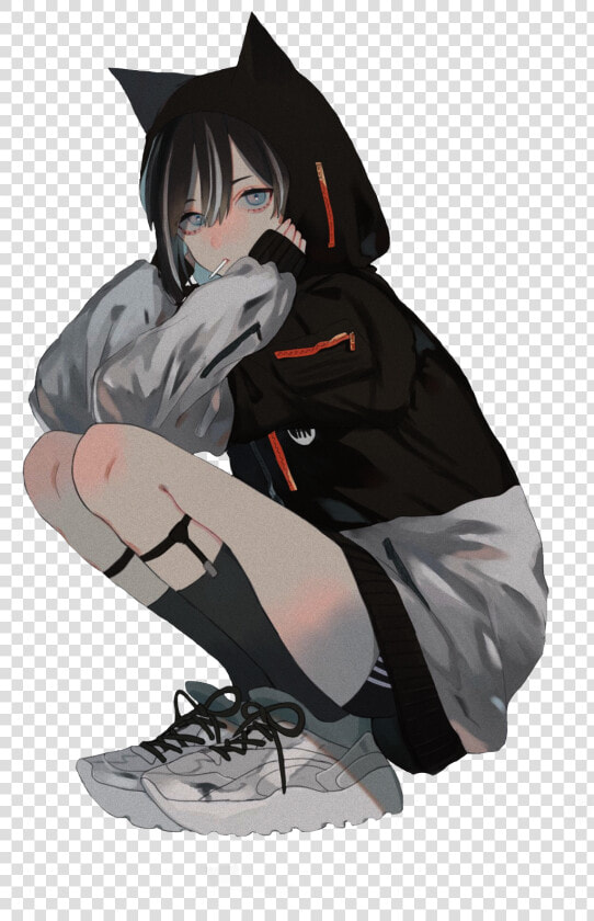  anime  girl  street  japan  trash  trashgang  hypebeast   Neko Anime Kawaii Girl  HD Png DownloadTransparent PNG