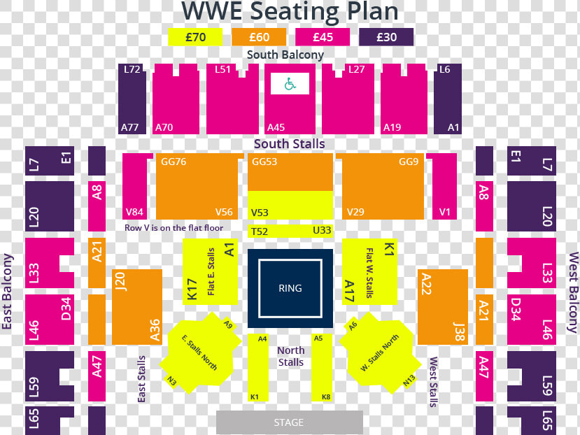 Wwe Map Website   Brighton Centre Seating Plan  HD Png DownloadTransparent PNG