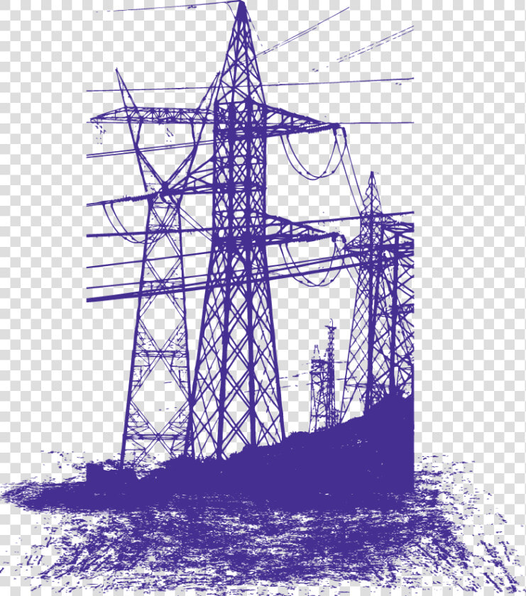 Euclidean Electricity High Transmission Pole Vector   Electric Tower Vector  HD Png DownloadTransparent PNG