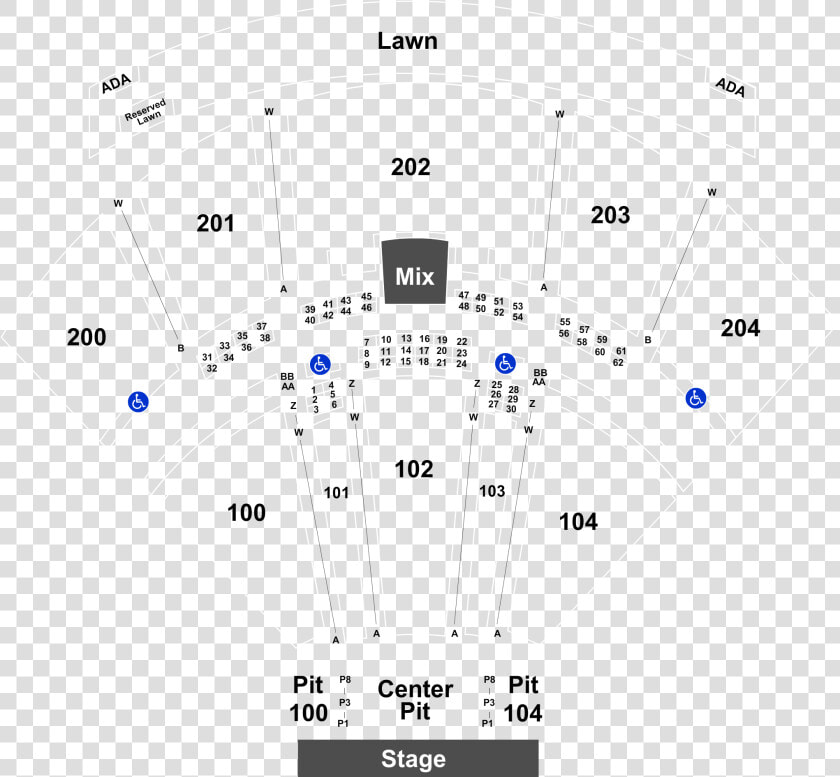 Bb amp t Pavilion Seating Map Section 100 Row G Seat  HD Png DownloadTransparent PNG