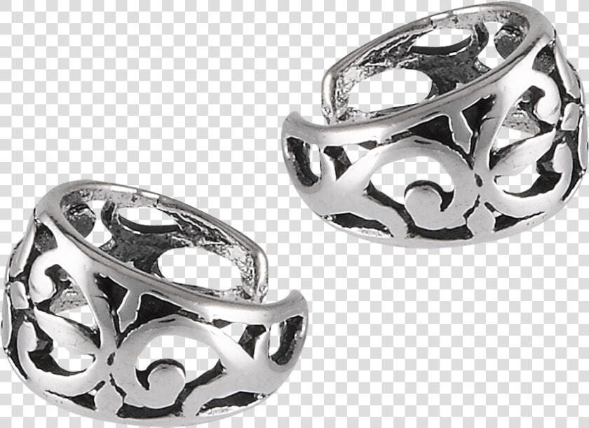 Sterling Silver Scrollwork Ear Cuffs   Bead  HD Png DownloadTransparent PNG