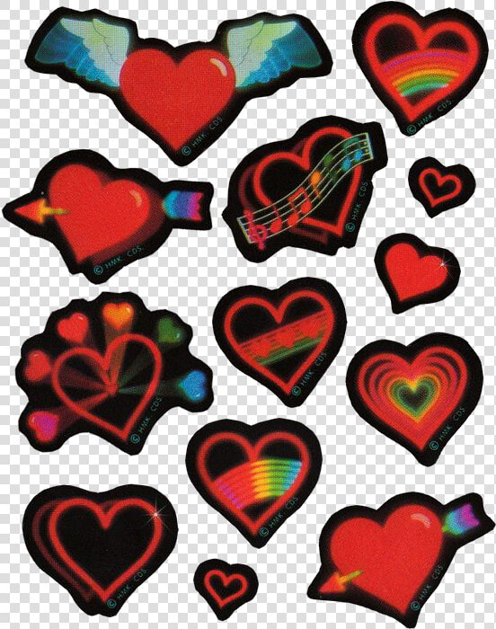 80′s Rainbow Hearts Stickers By Hallmark   Heart  HD Png DownloadTransparent PNG