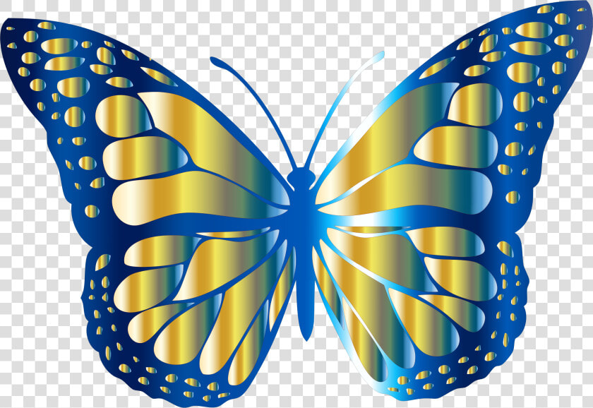 Blue And Gold Monarch Butterfly Vector Files Image   Butterfly Clip Art  HD Png DownloadTransparent PNG