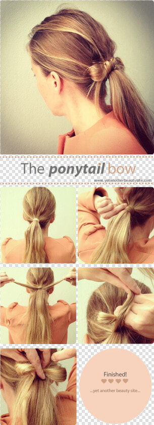 Hair Bow Ponytail   Ponytail Easy Cute Hairstyles Step By Step  HD Png DownloadTransparent PNG