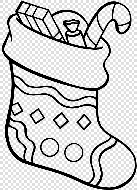 Christmas Stocking Coloring Pages   Coloring Stocking Christmas  HD Png DownloadTransparent PNG