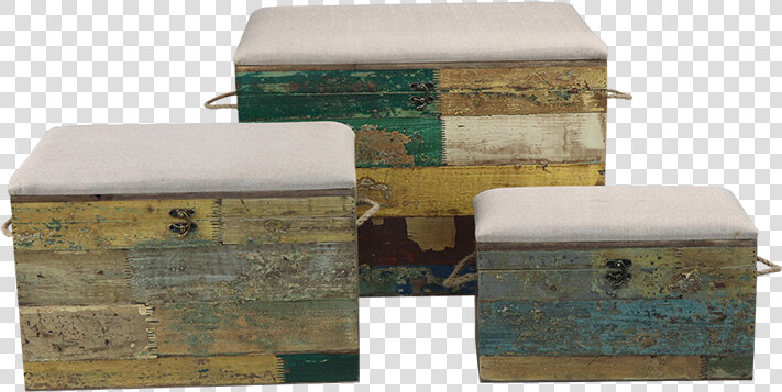 Set 3 Antique Wood Storage Box Chair Lock With Lid   Ottoman  HD Png DownloadTransparent PNG