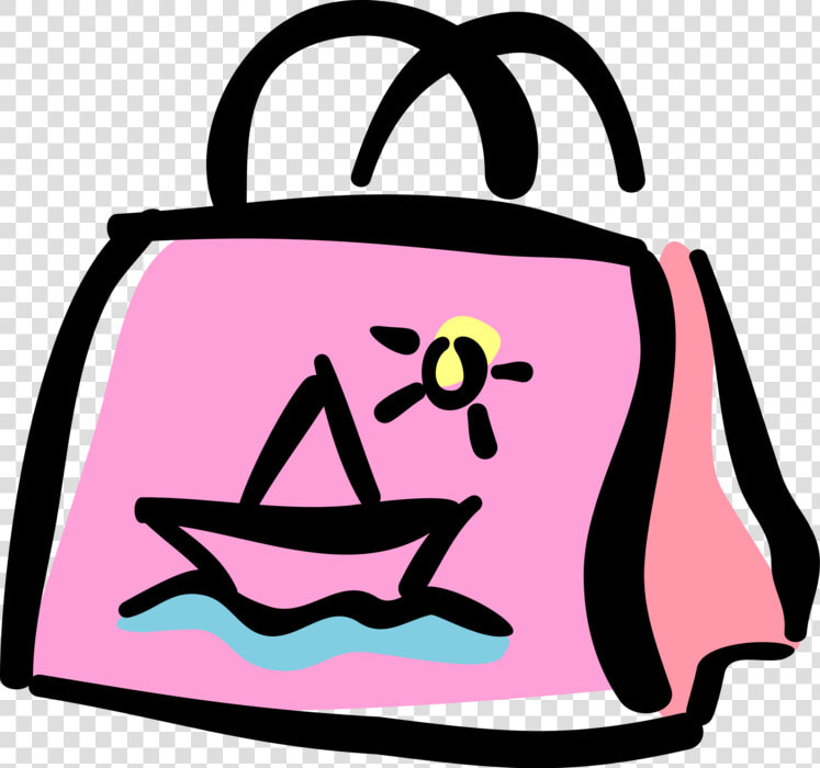 Vector Illustration Of Beach Bag Tote Bag With Carry  HD Png DownloadTransparent PNG