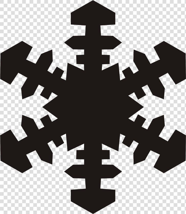 Snowflake Clipart Silhouette   Snowflake Clip Art Black  HD Png DownloadTransparent PNG