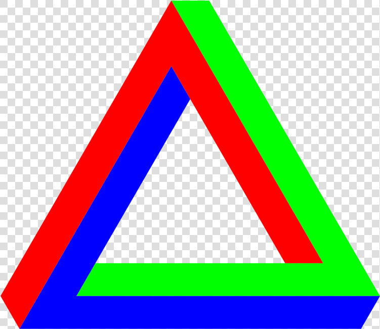 Penrose Triangle Rgb Color Model Green Optical Illusion   Penrose Triangle Clipart  HD Png DownloadTransparent PNG