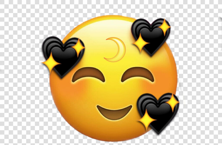  tumblr  emoji  heart  black  moon  beautiful   Iphone In Love Emoji  HD Png DownloadTransparent PNG