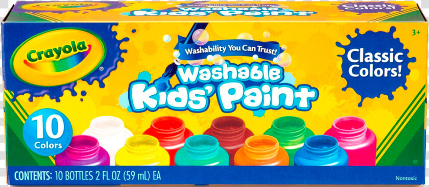 Crayola 10 Washable Kids Paints  HD Png DownloadTransparent PNG