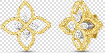 Roberto Coin Princess Flower Small Open Diamond Earrings  HD Png DownloadTransparent PNG