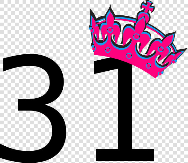 Pink Tilted Tiara And Number 31 Clip Art At Clker Com   Happy Birthday To Me 39  HD Png DownloadTransparent PNG