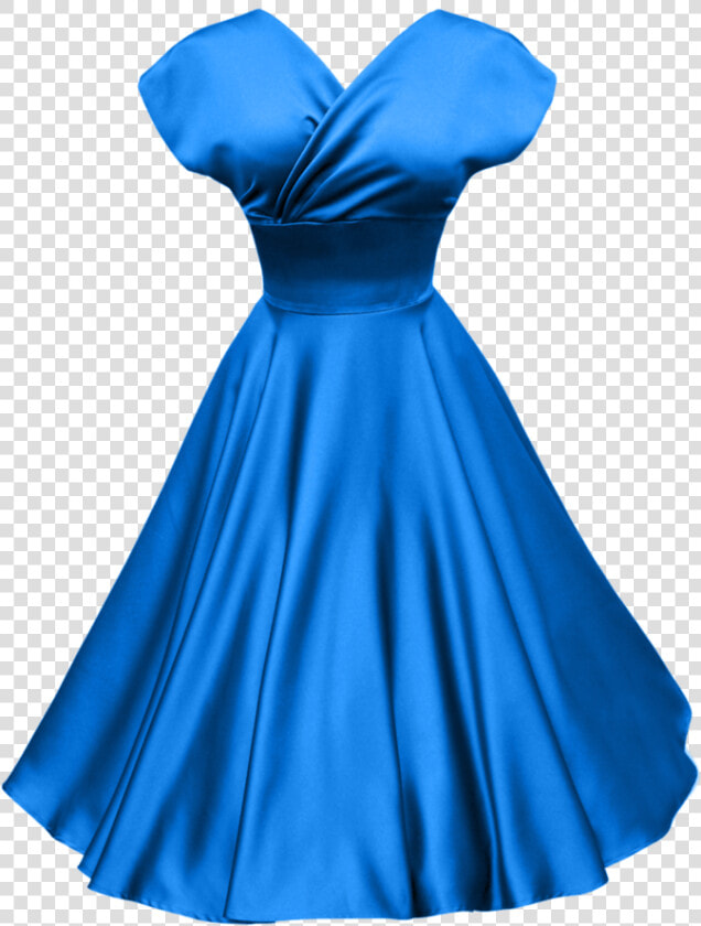 Dress Blue Retro   Blue Dress Clipart  HD Png DownloadTransparent PNG