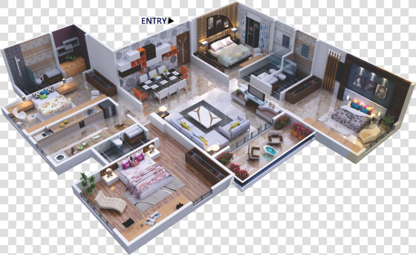 4bhk Flat Floor Plan Mumbai  HD Png DownloadTransparent PNG