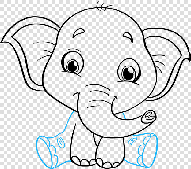 How To Draw Baby Elephant   Drawing Of A Baby Elephant  HD Png DownloadTransparent PNG