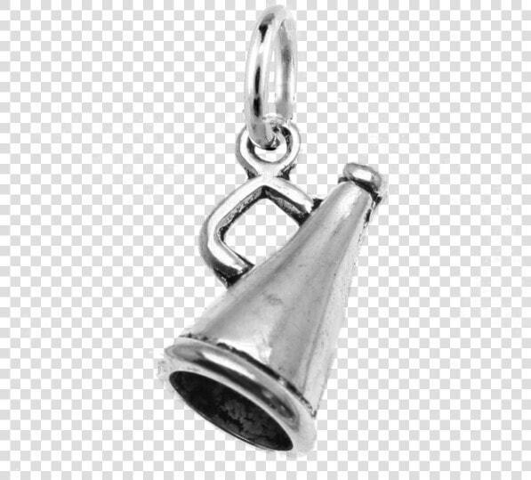 Silver Cheerleading Megaphone Charm With Jump Ring   Locket  HD Png DownloadTransparent PNG