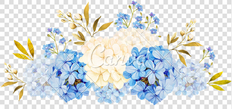 Blue White Jadmine  Hydrangea  Rose Flowers Wedding   Blue Flower Watercolor Png  Transparent PngTransparent PNG