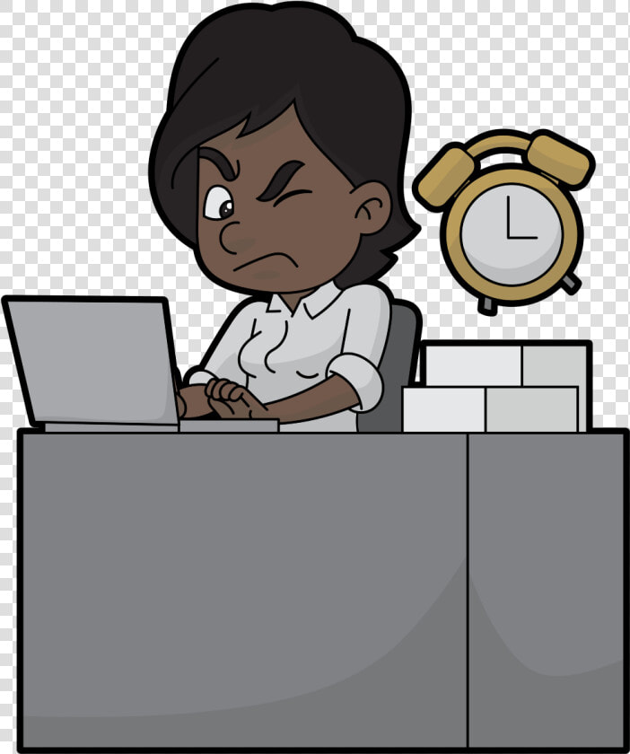 Black Cartoon Woman Annoyed By An Alarm Clock   Cartoon  HD Png DownloadTransparent PNG