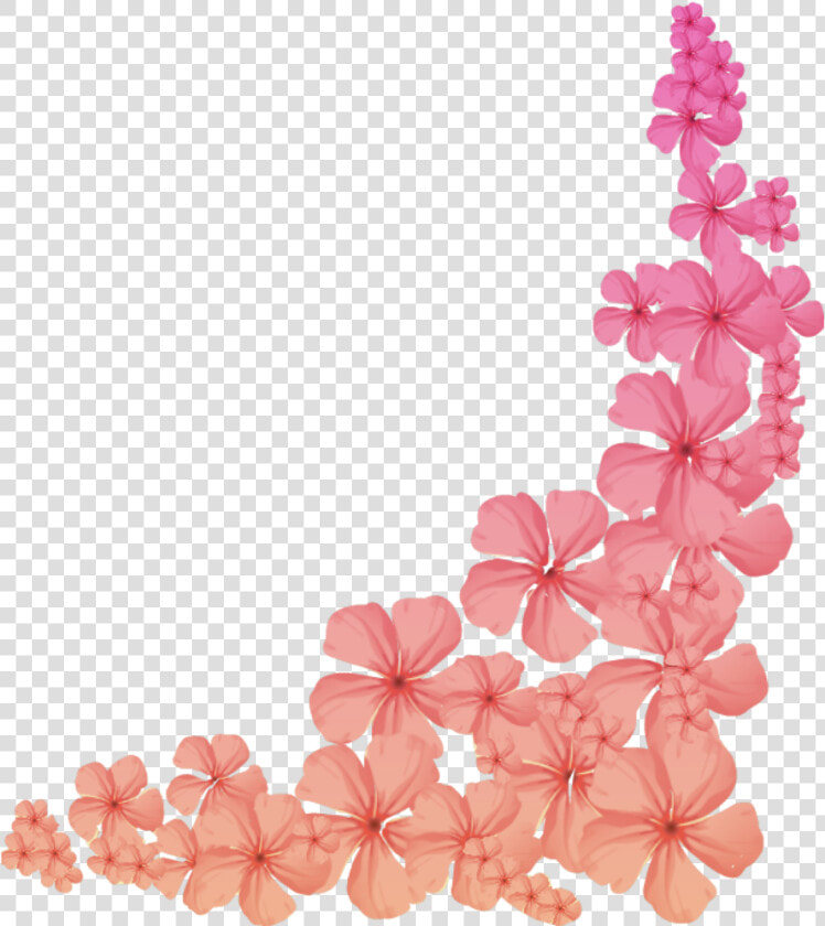 Ftestickers Flowers Corner Border Gradientcolors   Pink Flower Corner Border  HD Png DownloadTransparent PNG