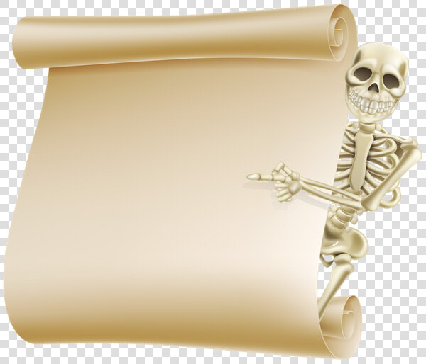 Хэллоуин  Скелет  Чистый Лист  Свиток  Skeleton  Scroll    Halloween  HD Png DownloadTransparent PNG