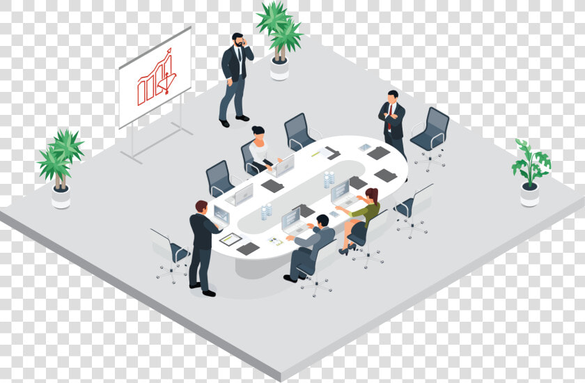 Isometric Vector Business Meeting  HD Png DownloadTransparent PNG